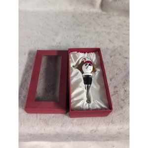 Glass Wine Bottle Stopper  - Christmas Dog - NEW in Box